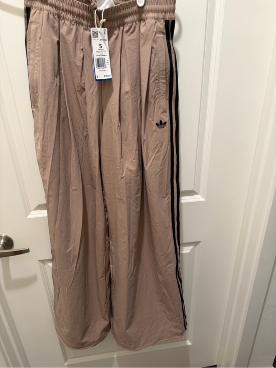 adidas Pants - adidas Taupe Track Pants with Black Stripes